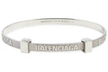 Balenciaga Logo Hoop Bracelet Silver