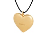 Celine Coeur Triomphe Brass with Gold Finish and Cotton Necklace Gold/Black