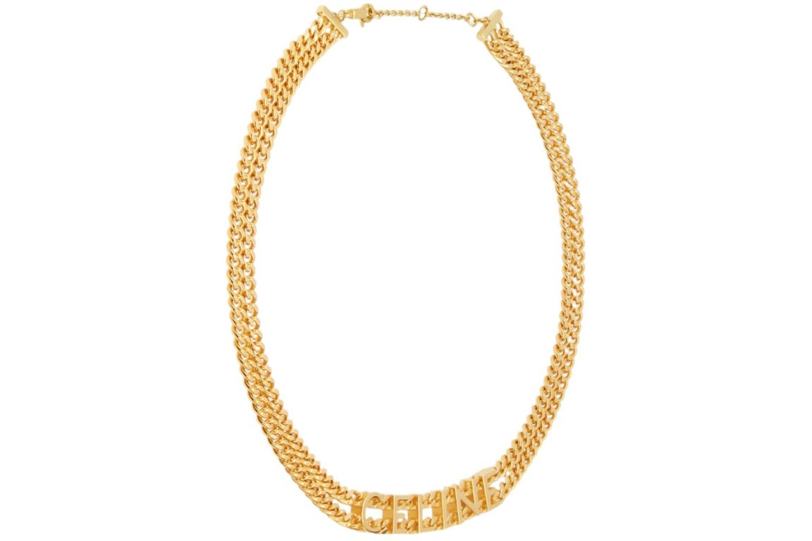 Celine Necklace In Brass with Gold Finish Gourmette Gold