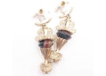 Chanel Amphora Stone Earrings Brown/Gold