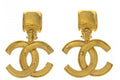 Chanel CC Drop Clip On Earrings Gold-tone