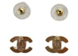 Chanel CC Logo Earrings Gold/Black (ABC254)