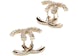 Chanel Crystal & Gold Metal Strass Stud Earrings AB9451 Gold/Crystal