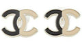 Chanel Dual Color CC Logo Earrings Beige/Black (AB9894)