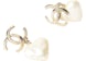Chanel Gold/Pearly White Earrings Gold