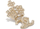 Chanel Logo Brooch Gold/Pearl/Crystal