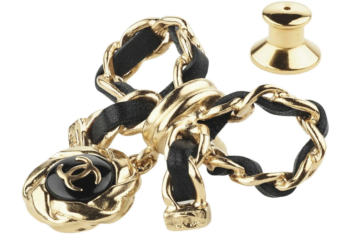 Chanel Metal Brooch AB8742 Gold/Black