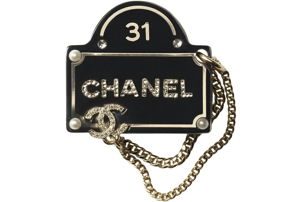 Chanel Metal Brooch AB9372 Black/Gold