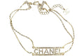 Chanel Metal Choker Necklace Gold/Crystal