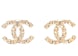 Chanel Metal Textured CC Earrings Gold