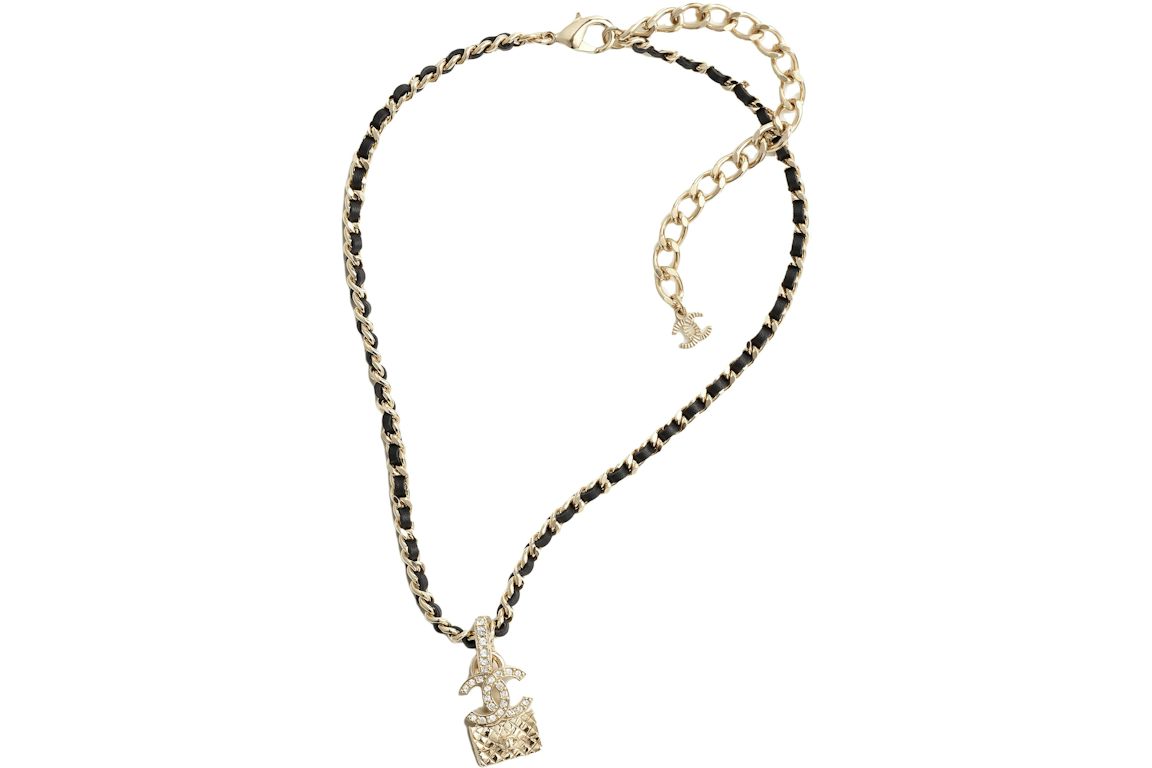 Chanel Necklace Gold/Black/Crystal (ABB548 B14173 NR627)
