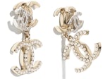 Chanel Pearly White Earrings Gold/Silver