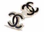 Chanel Stud Earrings Gold/Black (ABC528 B16134 NW445)
