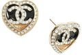 Chanel Stud Earrings Gold/Black/Dark Gold/Crystal (ABB664 B14145 NR576)