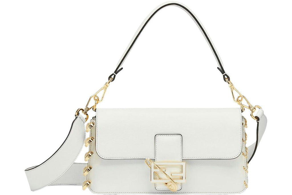 Fendi Fendace Baguette Brooch White