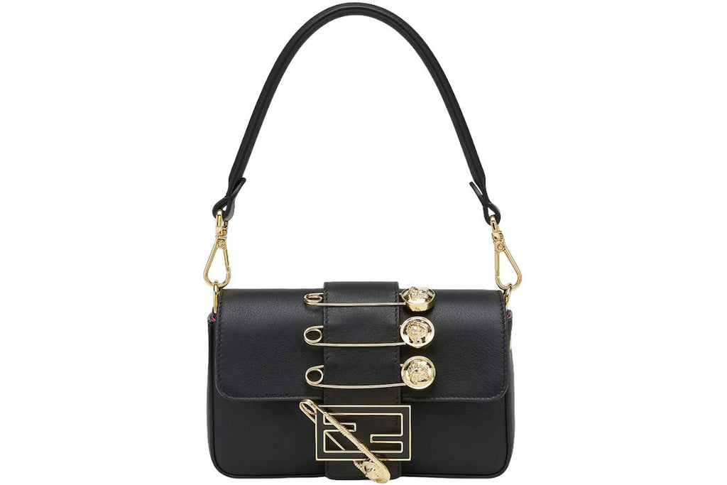Fendi Fendace Brooch Mini Baguette Black