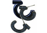 Ferragamo Blue Ferragamo Crystal-Embellished Gancini Half-Hoop Earrings