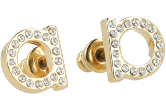 Ferragamo Crystal-Embellished Mini Bijoux Earrings Yellow