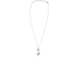 Ferragamo Double Star Pendant Necklace Silver