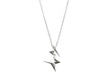 Ferragamo Double Star Pendant Necklace Silver