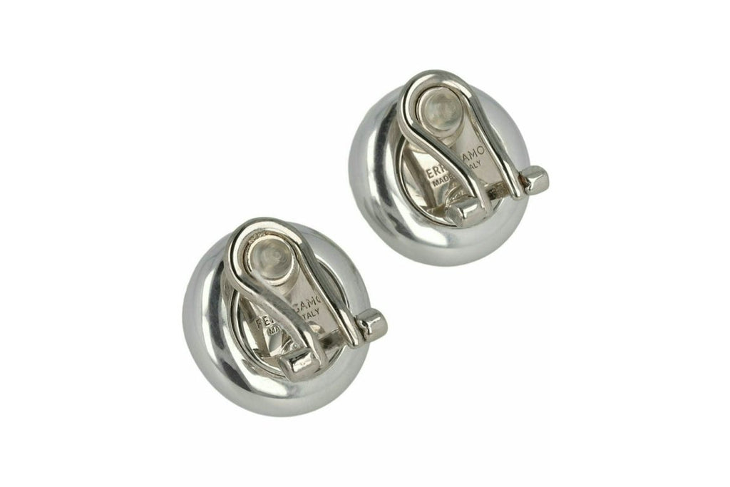 Ferragamo Silver Ferragamo Small Sculptural Clip on Earrings Silver