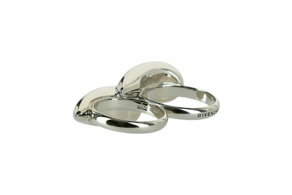 Givenchy G Tears Double Finger Ring Silver