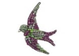 Gucci Crystal Embellished Bird Brooch Multi