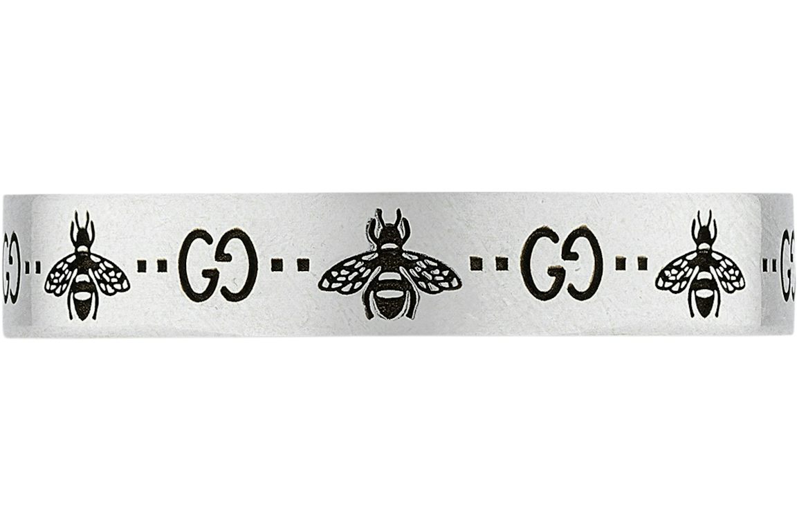 Gucci GG and Bee Ring Silver