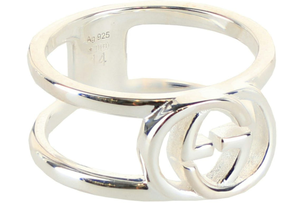 Gucci Interlocking G Cutout Silver Ring Silver