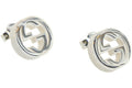 Gucci Interlocking G Textured Silver Stud Earrings Silver