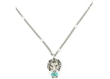 Gucci Lion Head Crystal-Embellished Necklace Silver