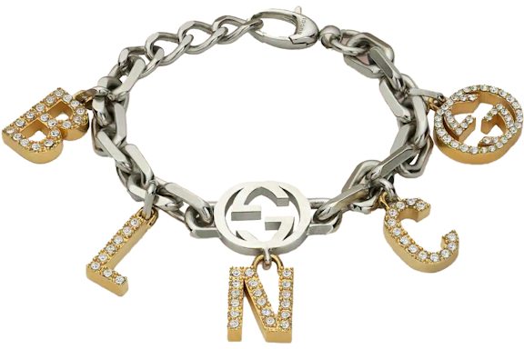 Gucci x Balenciaga The Hacker Project Charm Bracelet With Crystals Silver