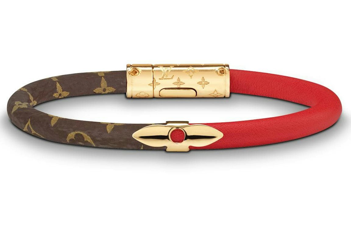 Louis Vuitton Daily Confidential Bracelet Monogram/Calfskin Brown/Red