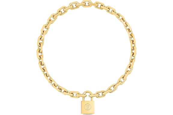 Louis Vuitton LV Edge Cadenas Necklace Gold
