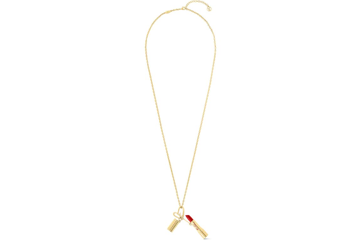 Louis Vuitton Limited Edition Lip Stick Necklace Fall In Love Gold
