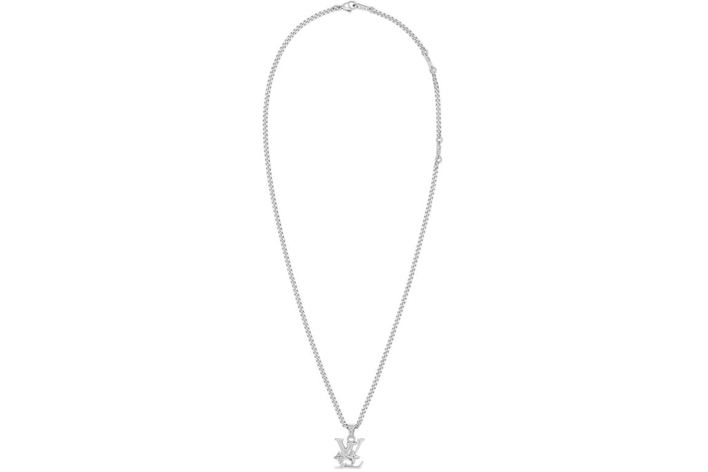 Louis Vuitton Pendant Chain Monogram Row Silver