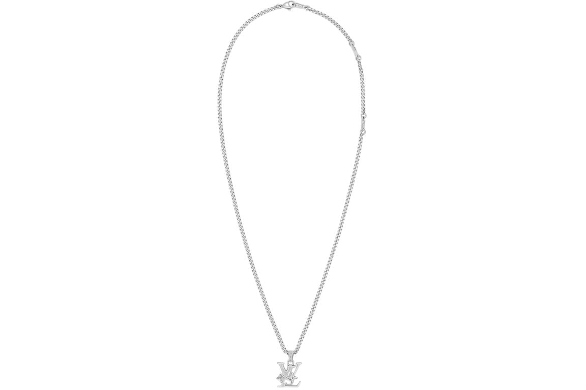 Louis Vuitton Pendant Chain Monogram Row Silver