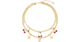 Louis Vuitton x Takashi Murakami Cherry Necklace Gold-tone Metal