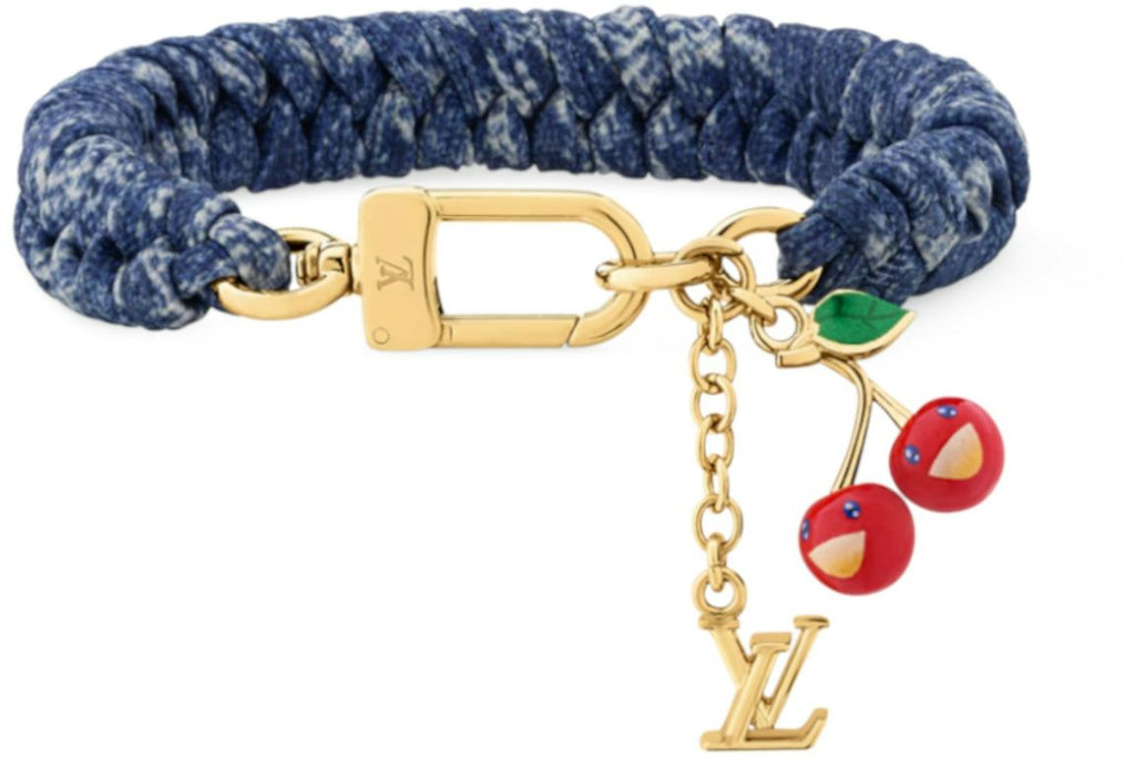 Louis Vuitton x Takashi Murakami Cherry Tressage Bracelet Denim Monogram