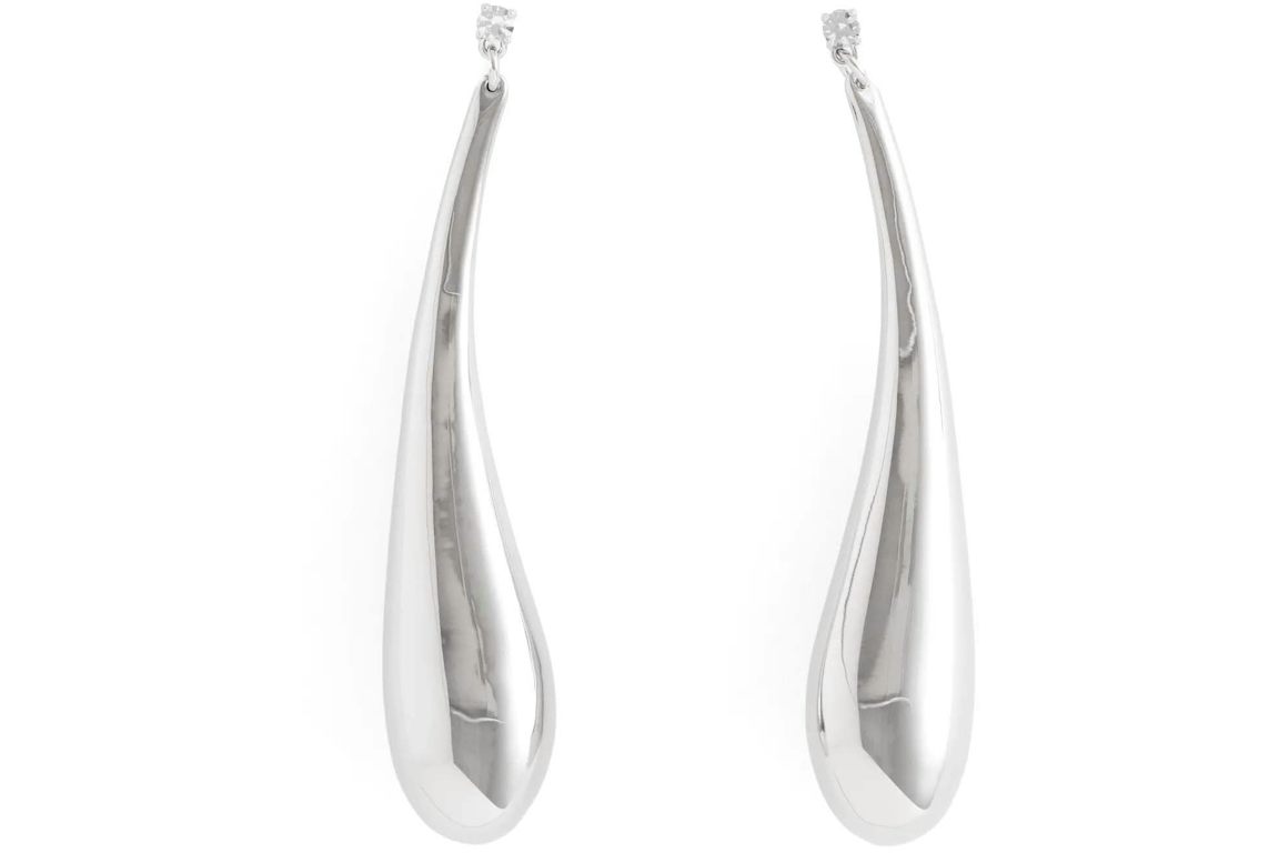 Mugler H&M Teardrop Earrings Silver-colored