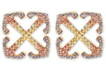 Off-White Arrows-Shape Crystal-Embellished Earrings Gold/Multicolor