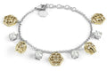Philipp Plein 3D $kull Crystal Cable Chain Bracelet Two Tone