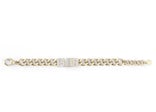 Philipp Plein Lettering Crystal Cuban Links Bracelet Gold
