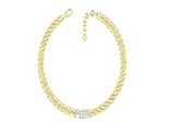 Philipp Plein Lettering Crystal Cuban Links Necklace Gold