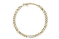 Philipp Plein Lettering Crystal Cuban Links Necklace Gold