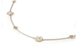 Philipp Plein Plein Mini Logo Crystal Cable Chain Necklace Gold