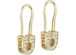 Philipp Plein Plein Safety Pin Earrings Gold