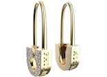 Philipp Plein Plein Safety Pin Earrings Gold