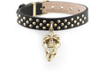 Philipp Plein $kull Crown Crystal Calf Leather Bracelet Gold