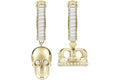 Philipp Plein $kull Crown Crystal Hoop Earrings Gold